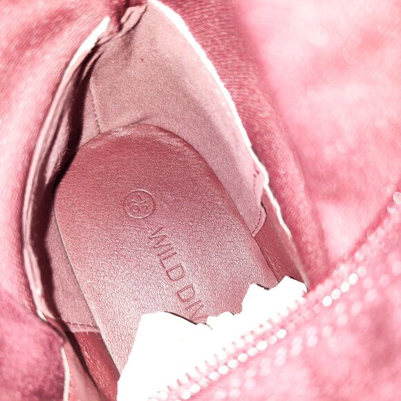 Wild Diva Thigh High Over The Knee Sock Boots Size 6.5 Faux Suede Burgundy Vegan - Picture 11 of 13